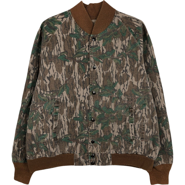 Vintage 80s-90'S Mossy Oak Camouflage Pattern Realtree Camo Cotton Blouson, Made in USA, Men's Size L cotton brown type Vintage Second Hand