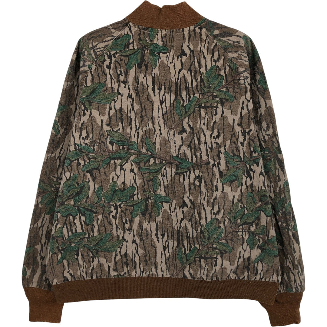 Vintage 80s-90'S Mossy Oak Camouflage Pattern Realtree Camo Cotton Blouson, Made in USA, Men's Size L cotton brown type Vintage Second Hand