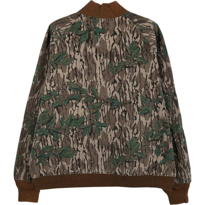 Vintage 80s-90'S Mossy Oak Camouflage Pattern Realtree Camo Cotton Blouson, Made in USA, Men's Size L cotton brown type Vintage Second Hand