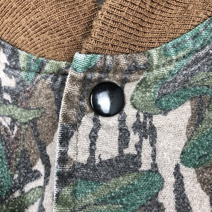 Vintage 80s-90'S Mossy Oak Camouflage Pattern Realtree Camo Cotton Blouson, Made in USA, Men's Size L cotton brown type Vintage Second Hand