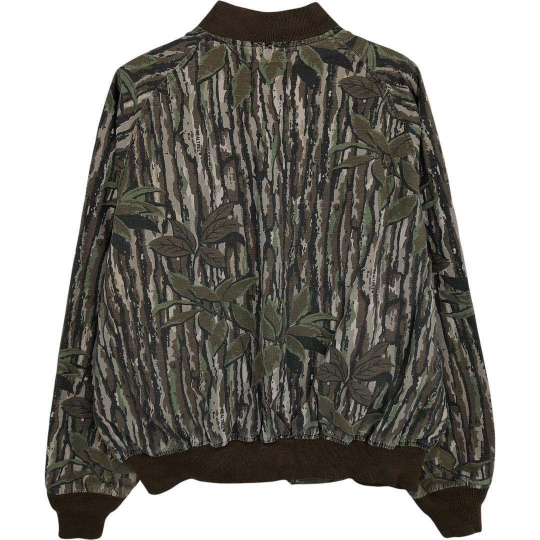 Vintage 90'S SPORTS AFIEID Camouflage Pattern Realtree Camo Ripstop Cotton Blouson, Made in USA, Men's Size L cotton Khaki type Vintage Second Hand