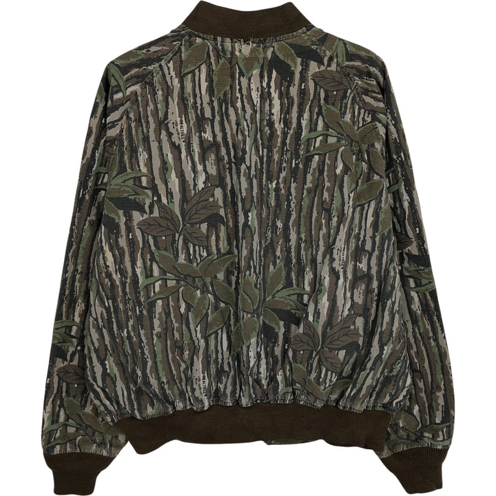Vintage 90'S SPORTS AFIEID Camouflage Pattern Realtree Camo Ripstop Cotton Blouson, Made in USA, Men's Size L cotton Khaki type Vintage Second Hand