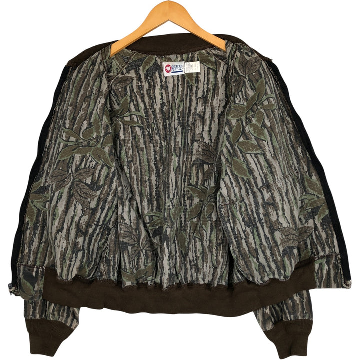 Vintage 90'S SPORTS AFIEID Camouflage Pattern Realtree Camo Ripstop Cotton Blouson, Made in USA, Men's Size L cotton Khaki type Vintage Second Hand