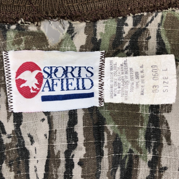 Vintage 90'S SPORTS AFIEID Camouflage Pattern Realtree Camo Ripstop Cotton Blouson, Made in USA, Men's Size L cotton Khaki type Vintage Second Hand