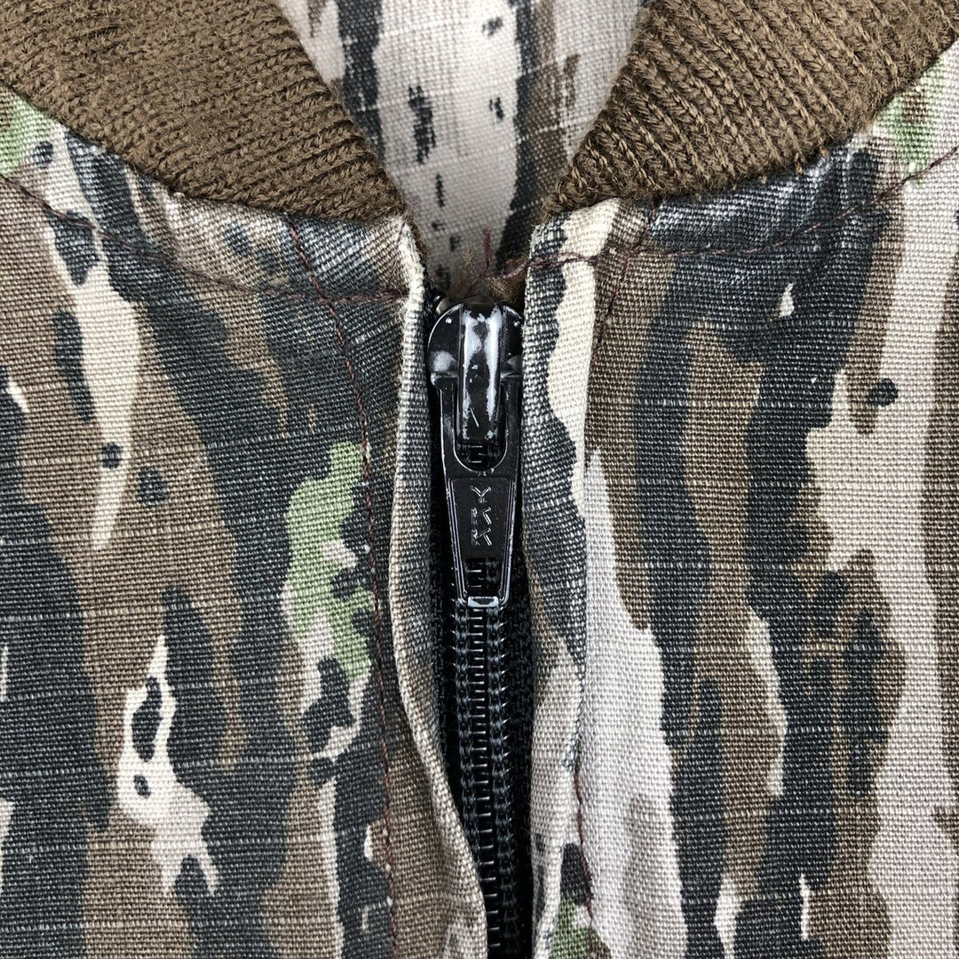 Vintage 90'S SPORTS AFIEID Camouflage Pattern Realtree Camo Ripstop Cotton Blouson, Made in USA, Men's Size L cotton Khaki type Vintage Second Hand