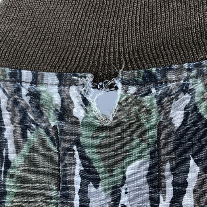 Vintage 90'S SPORTS AFIEID Camouflage Pattern Realtree Camo Ripstop Cotton Blouson, Made in USA, Men's Size L cotton Khaki type Vintage Second Hand