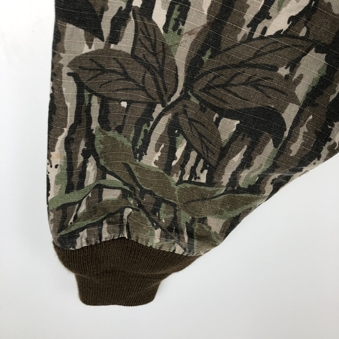 Vintage 90'S SPORTS AFIEID Camouflage Pattern Realtree Camo Ripstop Cotton Blouson, Made in USA, Men's Size L cotton Khaki type Vintage Second Hand