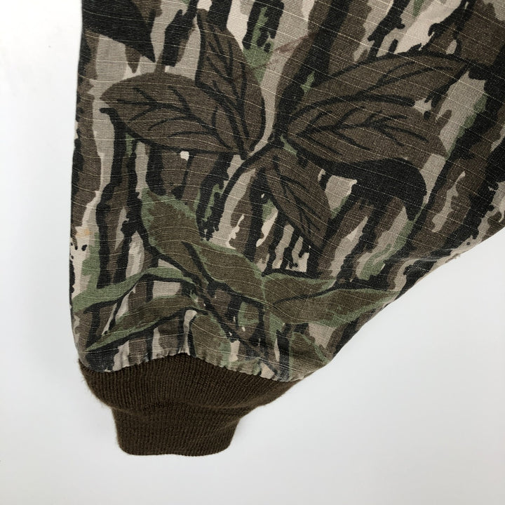 Vintage 90'S SPORTS AFIEID Camouflage Pattern Realtree Camo Ripstop Cotton Blouson, Made in USA, Men's Size L cotton Khaki type Vintage Second Hand