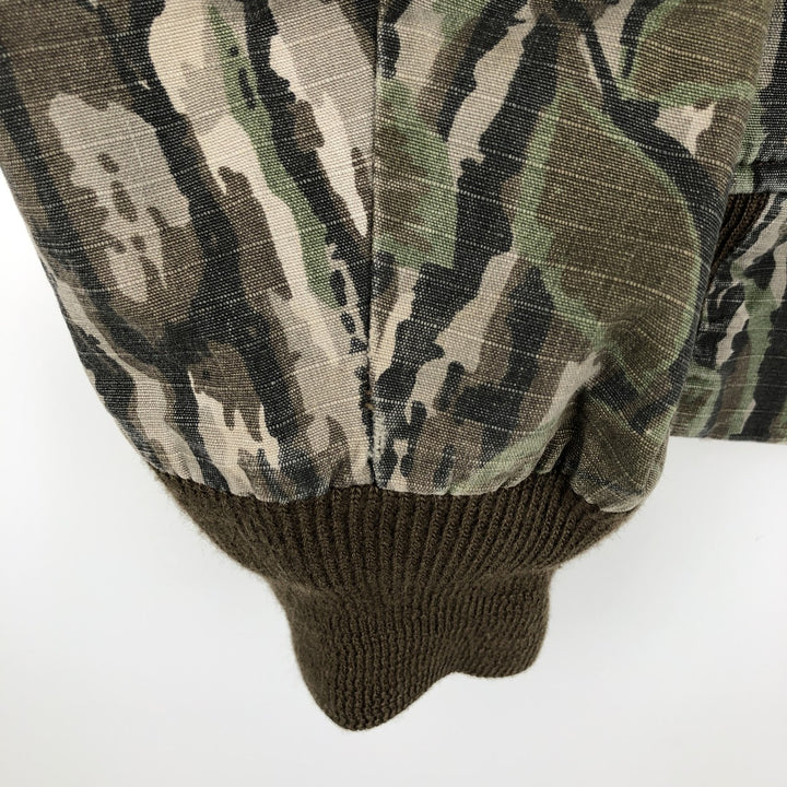 Vintage 90'S SPORTS AFIEID Camouflage Pattern Realtree Camo Ripstop Cotton Blouson, Made in USA, Men's Size L cotton Khaki type Vintage Second Hand