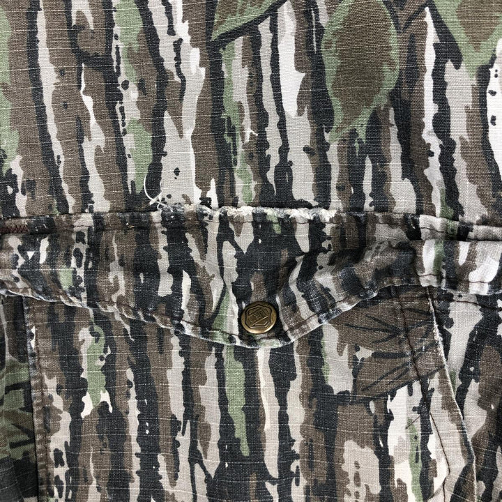 Vintage 90'S SPORTS AFIEID Camouflage Pattern Realtree Camo Ripstop Cotton Blouson, Made in USA, Men's Size L cotton Khaki type Vintage Second Hand