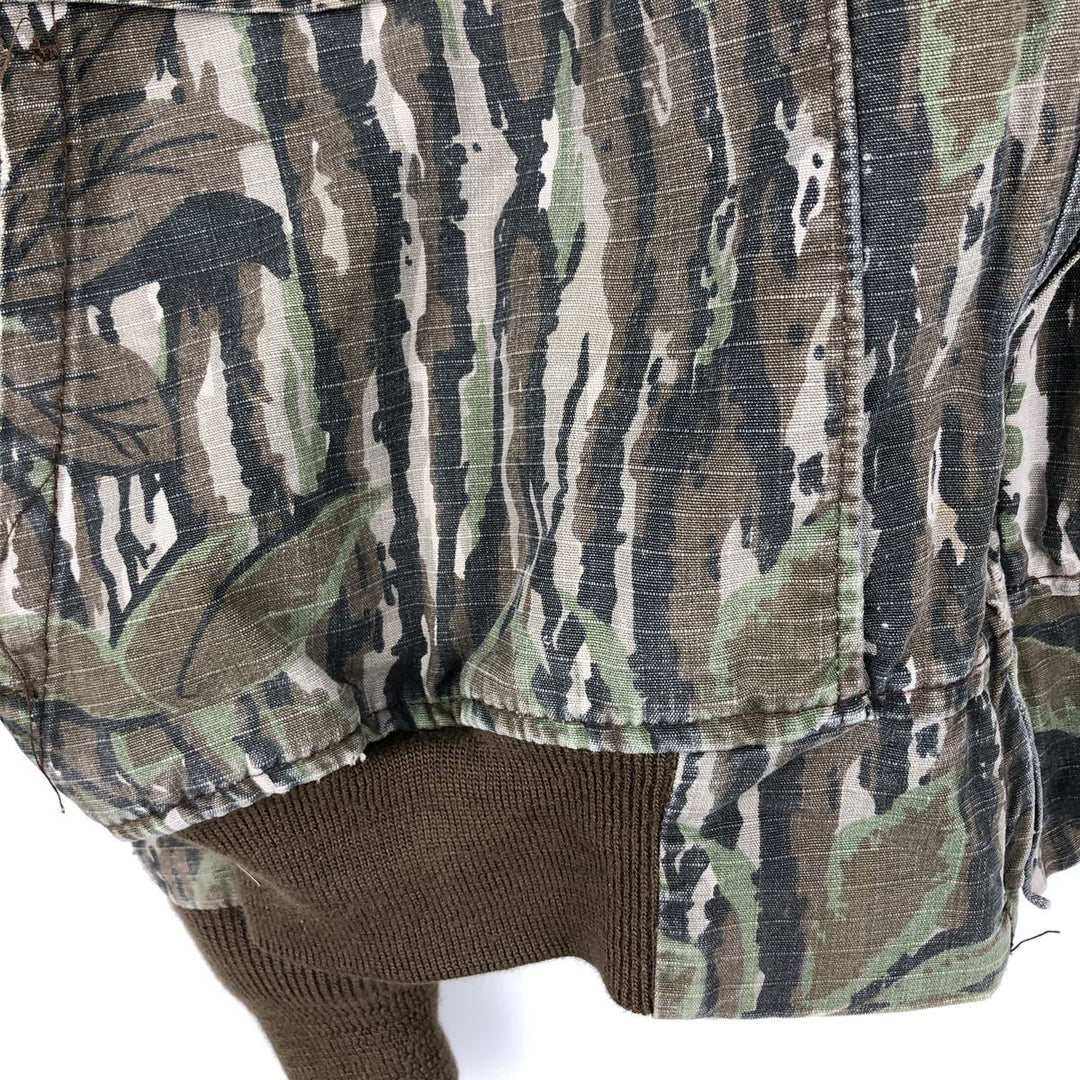 Vintage 90'S SPORTS AFIEID Camouflage Pattern Realtree Camo Ripstop Cotton Blouson, Made in USA, Men's Size L cotton Khaki type Vintage Second Hand