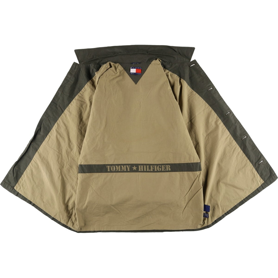Vintage 90'S Tommy Hilfiger shirt jacket, size L, men's cotton Khaki type Vintage Second Hand