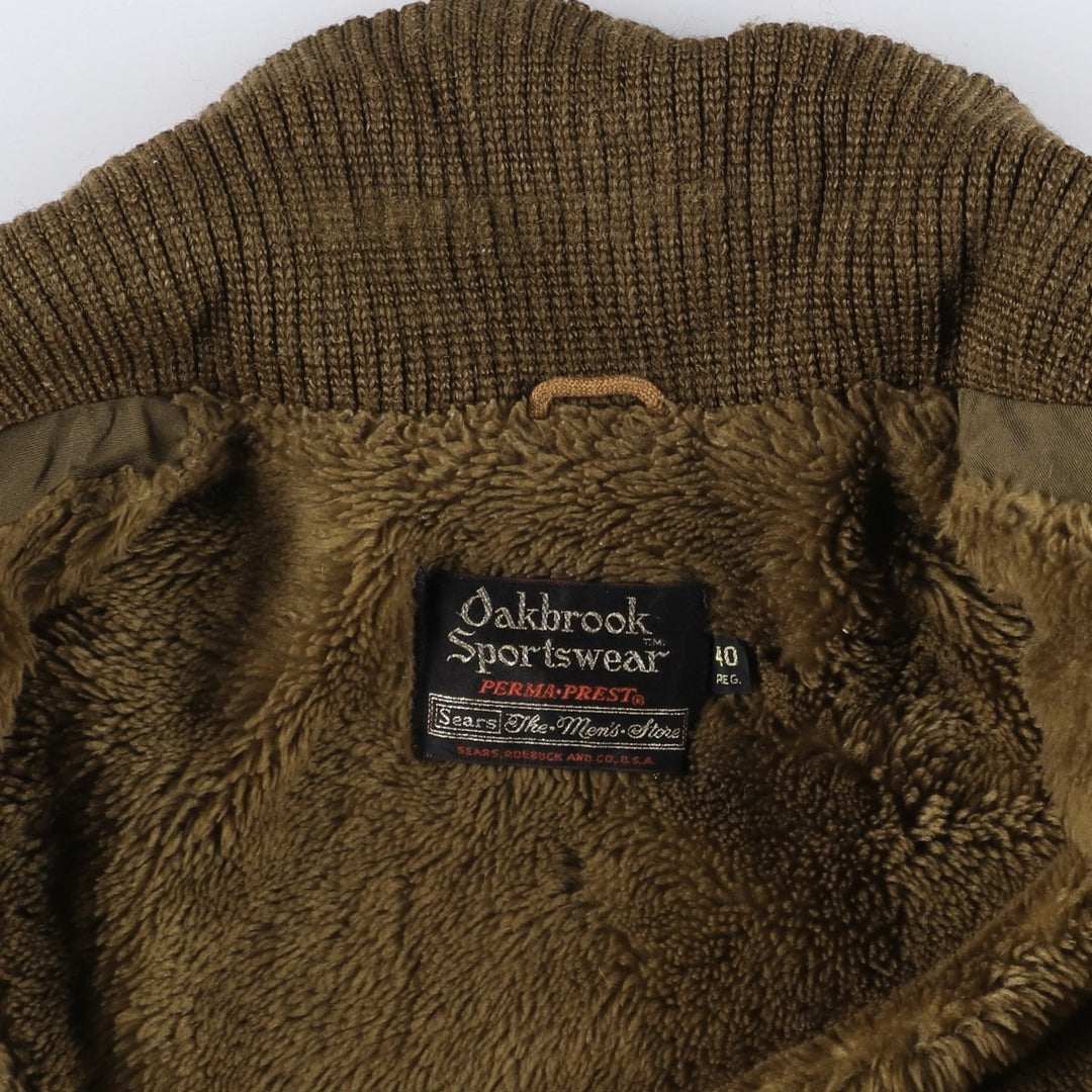 Vintage 1960s-1970'S Sears The Men's Store OAKBROOK SPORTSWEAR Pharaoh Jacket, Men's Size Medium Dacron Khaki type brown Vintage Second Hand