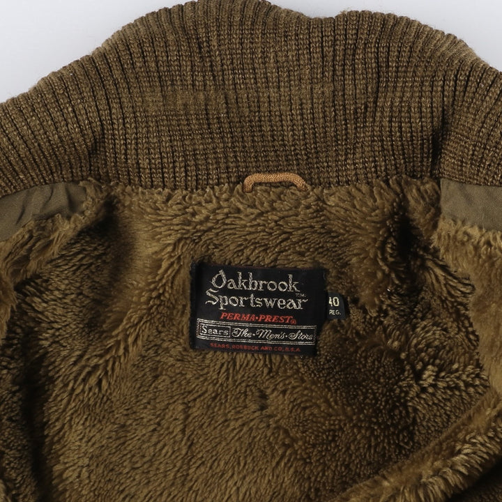 Vintage 1960s-1970'S Sears The Men's Store OAKBROOK SPORTSWEAR Pharaoh Jacket, Men's Size Medium Dacron Khaki type brown Vintage Second Hand