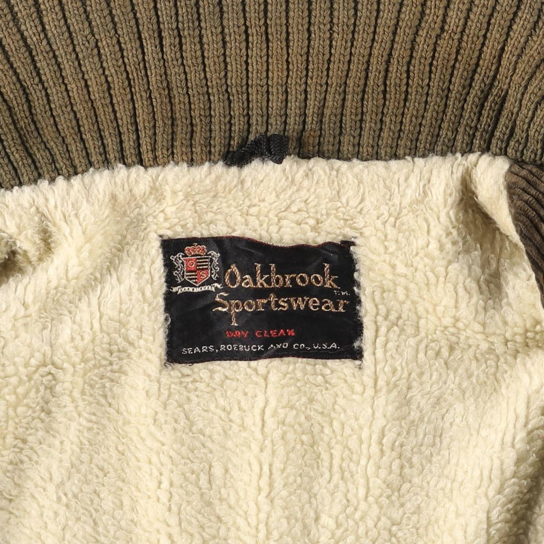 Vintage 60s-70'S OAKBROOK SPORTSWEAR Padded Corduroy Pharaoh Jacket, Men's Size XL unclear Khaki type brown Vintage Second Hand