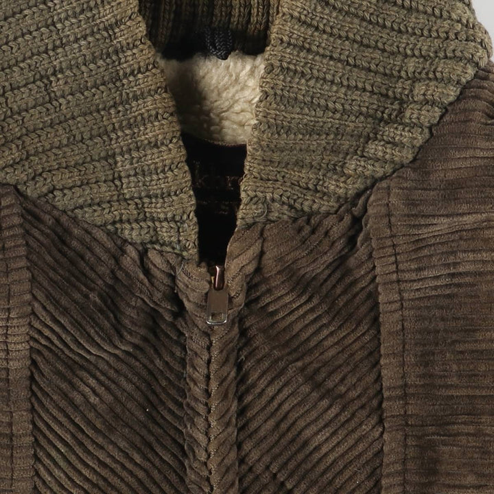 Vintage 60s-70'S OAKBROOK SPORTSWEAR Padded Corduroy Pharaoh Jacket, Men's Size XL unclear Khaki type brown Vintage Second Hand