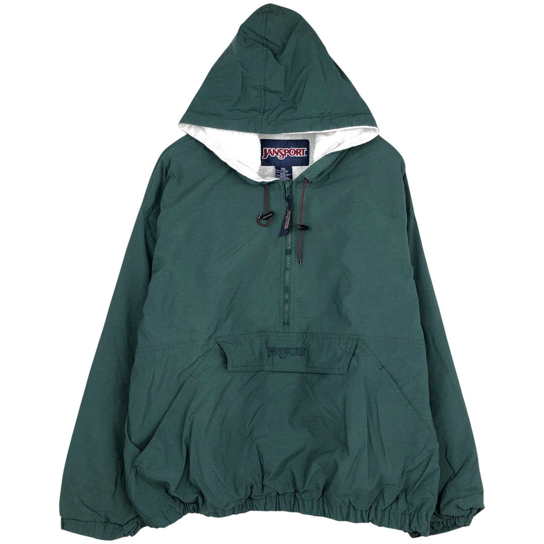 Jansport padded anorak parka puffer jacket, men's size XXL equivalent. Nylon green type Vintage Second Hand