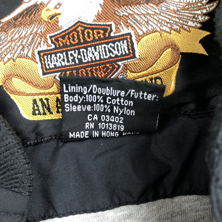 Harley-Davidson Half-Button Pullover Windbreaker, Men's Size L Polyurethane Coated Polyester black type Vintage Second Hand