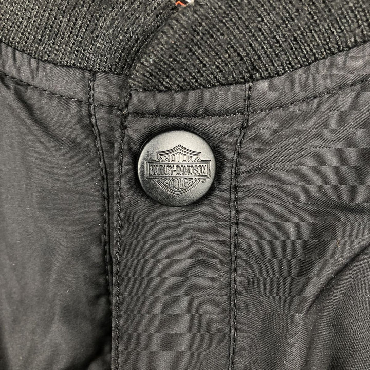 Harley-Davidson Half-Button Pullover Windbreaker, Men's Size L Polyurethane Coated Polyester black type Vintage Second Hand