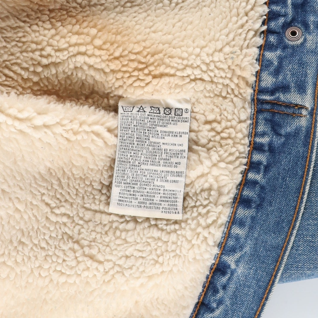 90'S Levi's 71500-0414 Denim Boa Jacket, Men's Size Medium, Vintage cotton blue type Vintage Second Hand