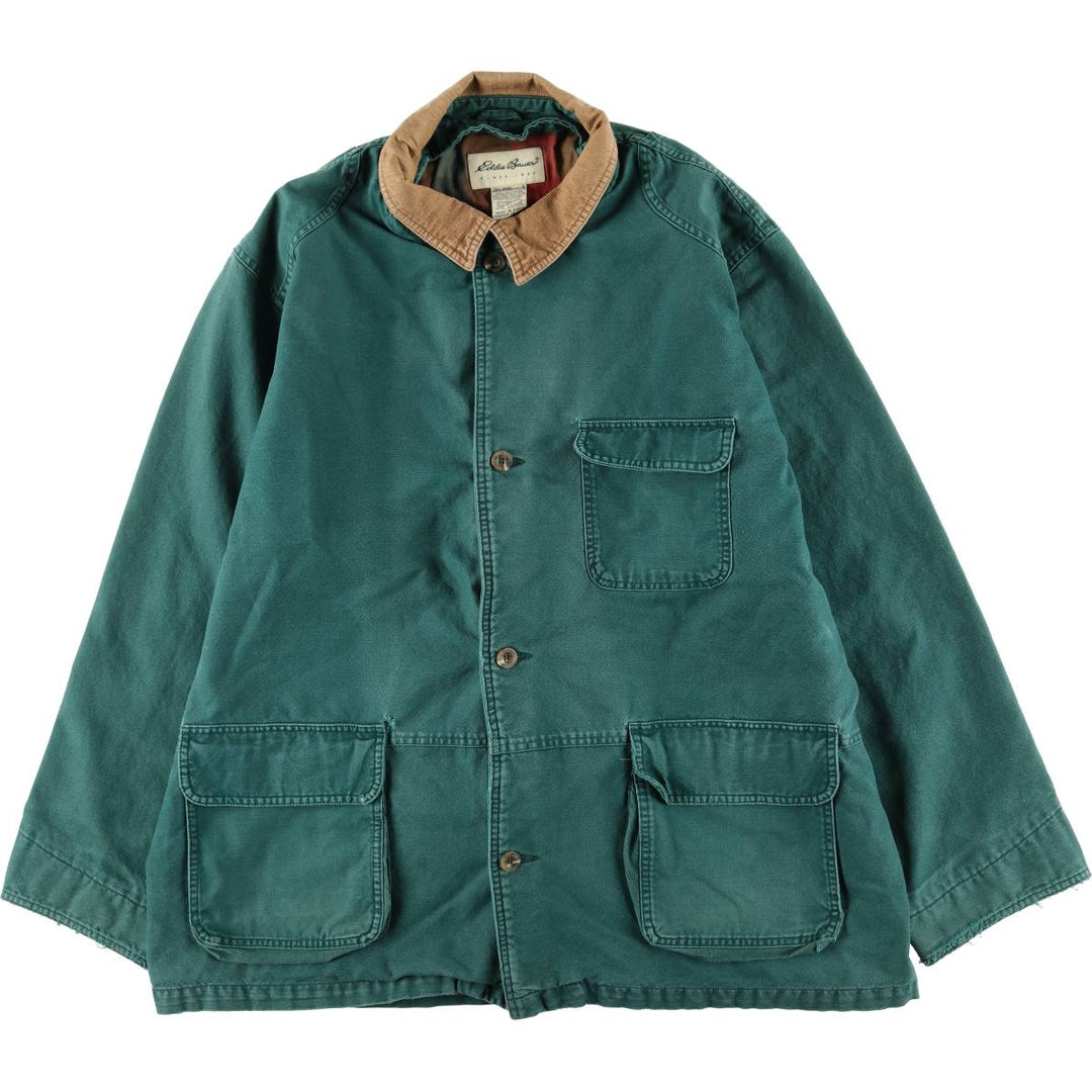 Eddie Bauer Hunting Jacket, Men's XL cotton green type Vintage Second Hand