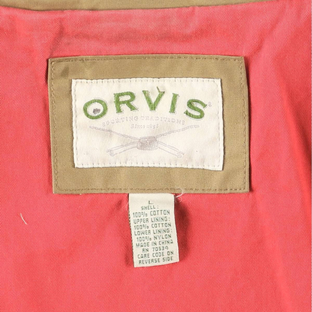 90s-00'S ORVIS Hunting Jacket, Men's Size L cotton Khaki type Vintage Second Hand