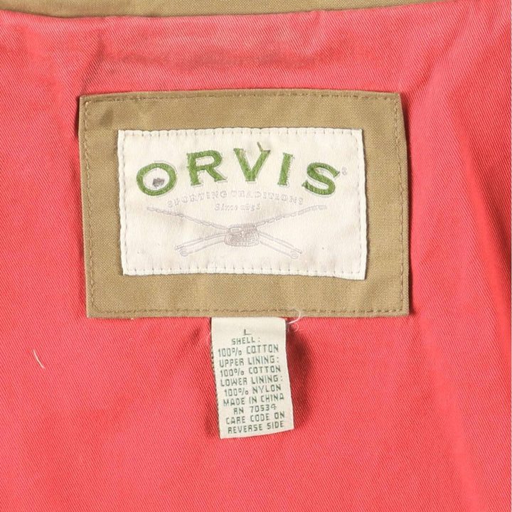 90s-00'S ORVIS Hunting Jacket, Men's Size L cotton Khaki type Vintage Second Hand