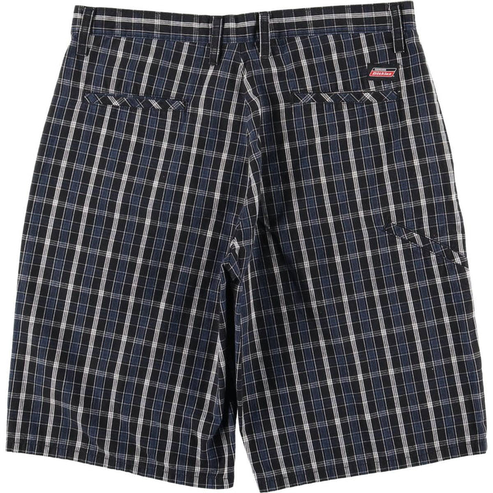 Dickies Check Pattern Work Shorts, Men's Size W36 unclear black type Vintage Second Hand