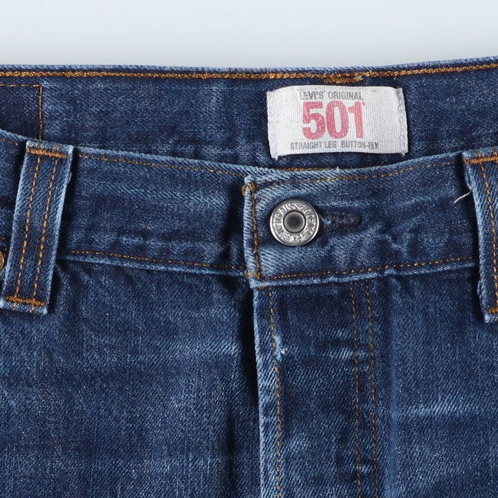 Levi's 501 Straight Leg Button-Fly Euro Model Straight Denim Pants, Men's Size 36 cotton navy blue type Vintage Second Hand