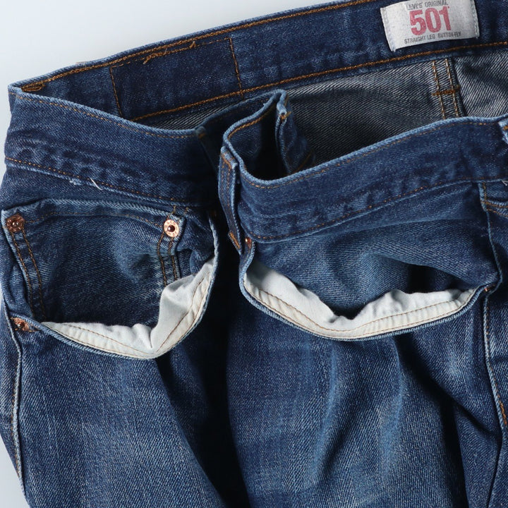 Levi's 501 Straight Leg Button-Fly Euro Model Straight Denim Pants, Men's Size 36 cotton navy blue type Vintage Second Hand