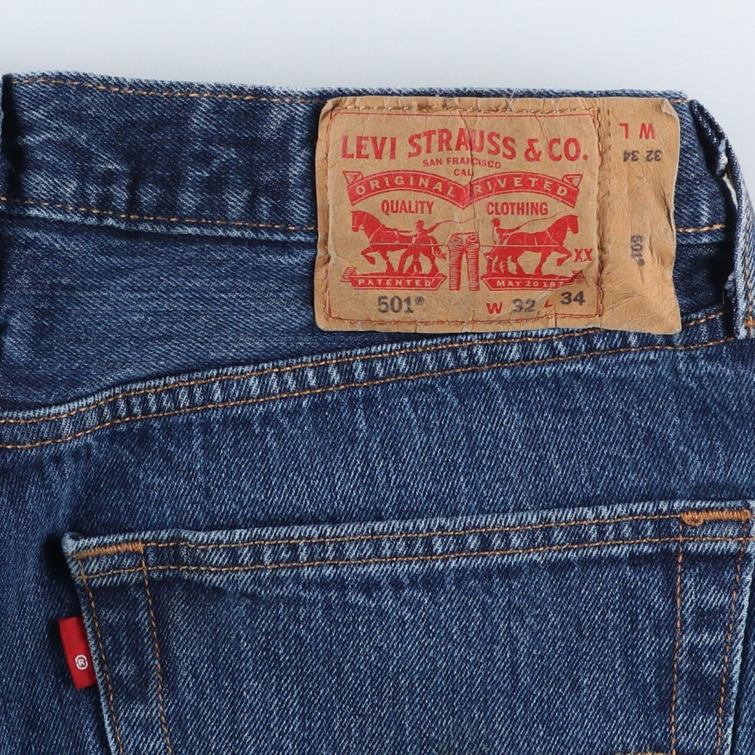 Levi's 501-0115 Straight Denim Pants, Men's, Size W32 cotton blue type Vintage Second Hand