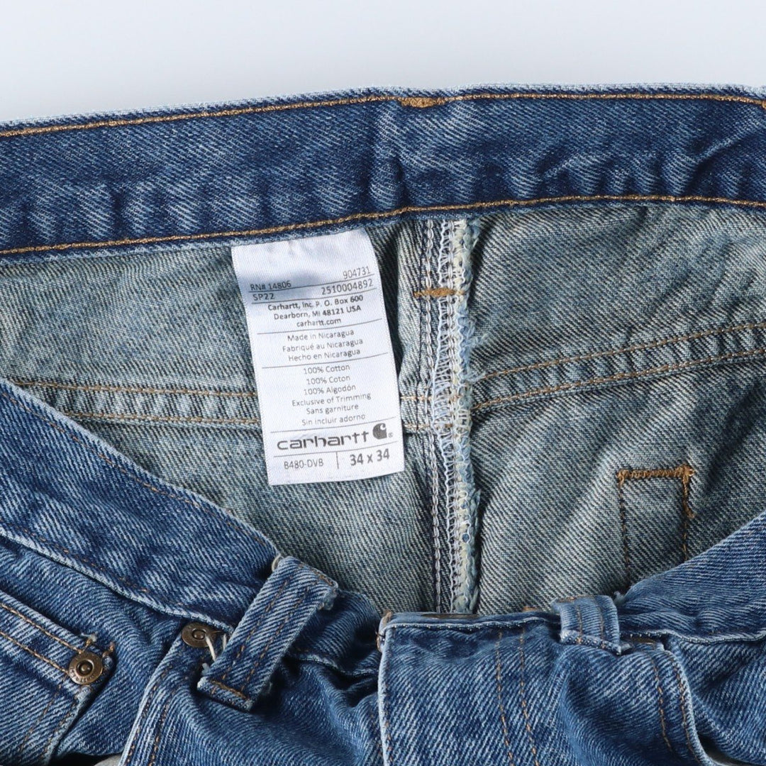 Carhartt Tapered Denim Pants for Men, W34 equivalent cotton blue type Vintage Second Hand