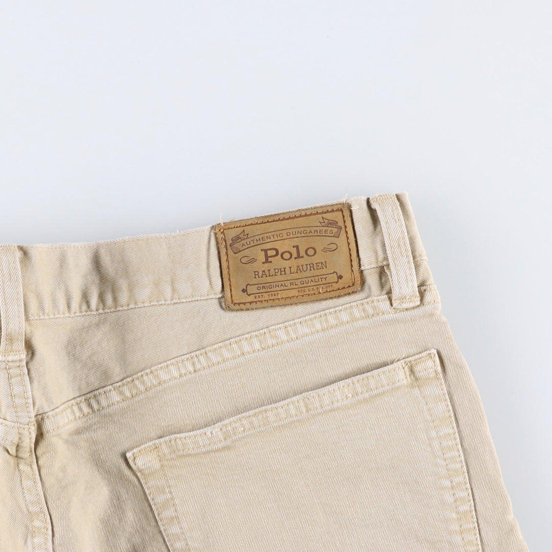 Ralph Lauren POLO RALPH LAUREN men's tapered denim pants, size W37 cotton Beige type Vintage Second Hand