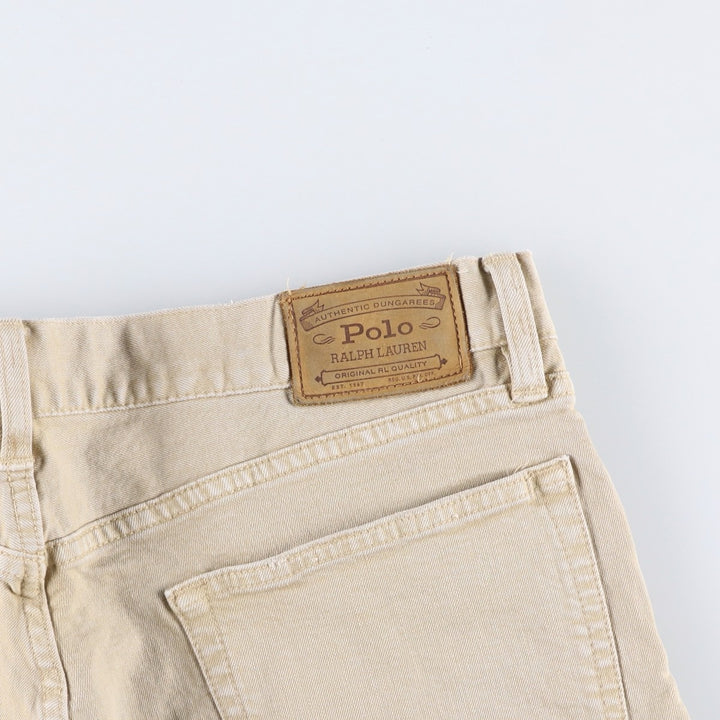 Ralph Lauren POLO RALPH LAUREN men's tapered denim pants, size W37 cotton Beige type Vintage Second Hand