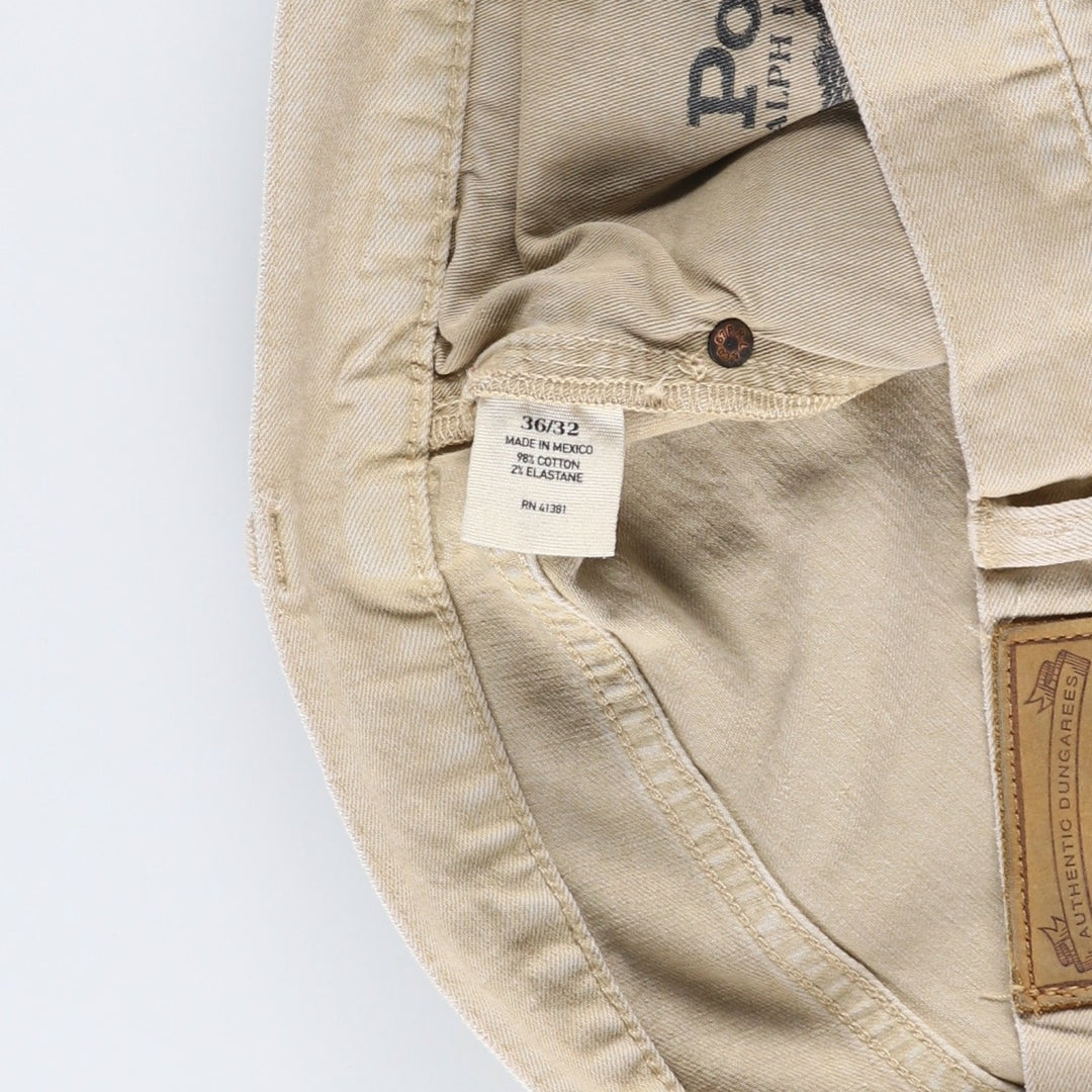 Ralph Lauren POLO RALPH LAUREN men's tapered denim pants, size W37 cotton Beige type Vintage Second Hand