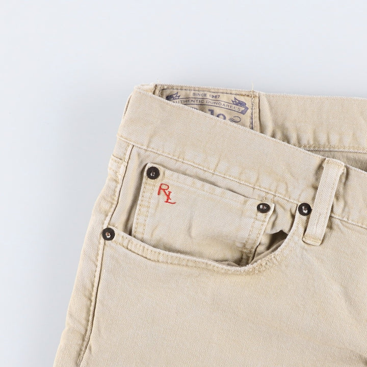 Ralph Lauren POLO RALPH LAUREN men's tapered denim pants, size W37 cotton Beige type Vintage Second Hand