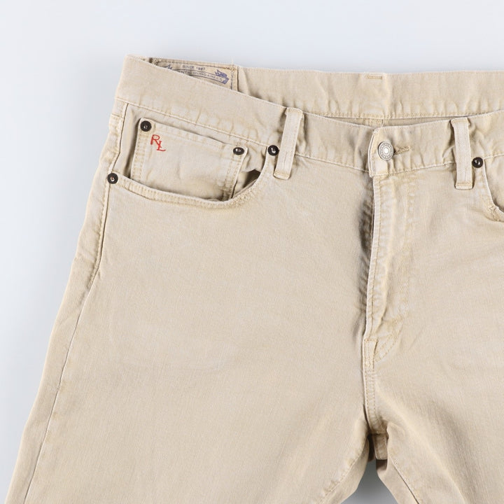Ralph Lauren POLO RALPH LAUREN men's tapered denim pants, size W37 cotton Beige type Vintage Second Hand