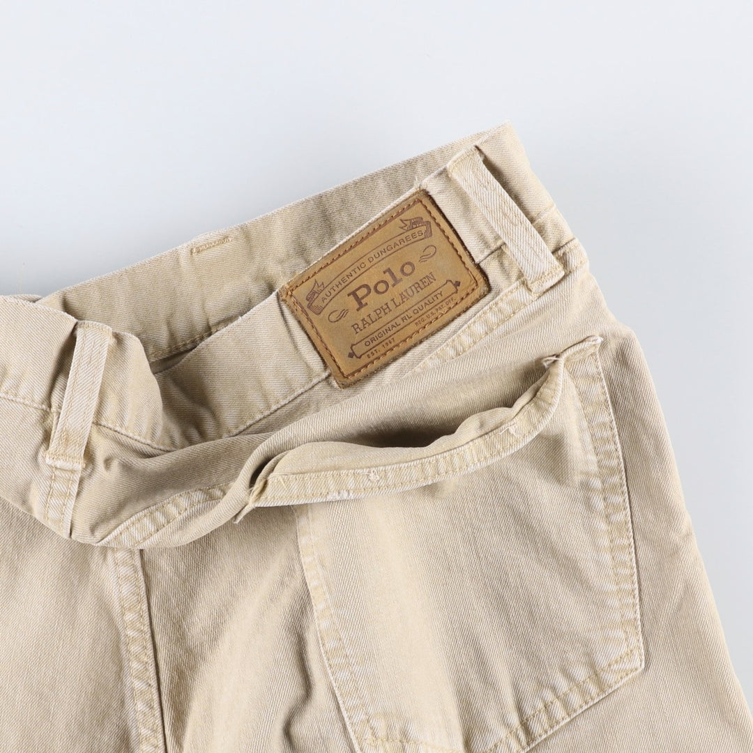 Ralph Lauren POLO RALPH LAUREN men's tapered denim pants, size W37 cotton Beige type Vintage Second Hand