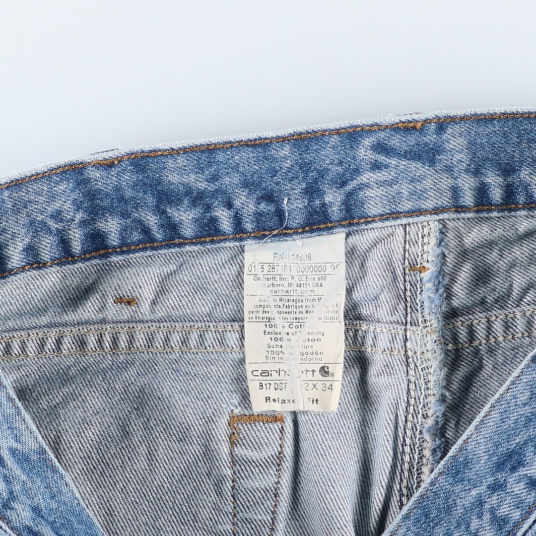 Carhartt Relaxed Fit Tapered Denim Pants for Men, W32 equivalent cotton blue type Vintage Second Hand