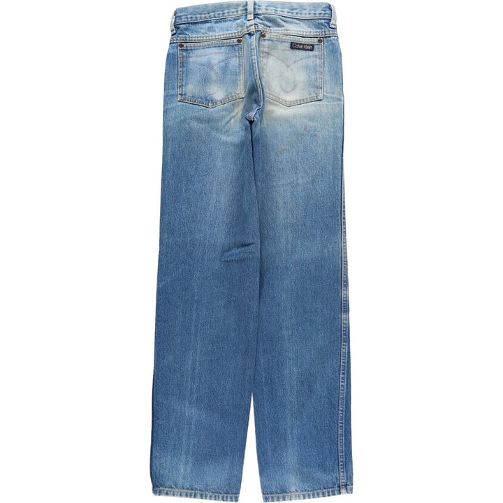 Vintage 1980'S Calvin Klein straight-leg denim pants, made in the USA, women's size L (w29). cotton blue type Vintage Second Hand