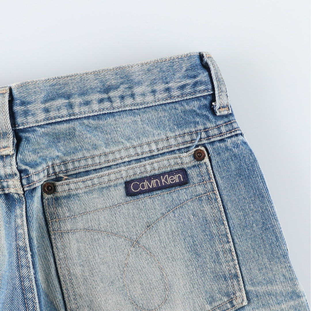 Vintage 1980'S Calvin Klein straight-leg denim pants, made in the USA, women's size L (w29). cotton blue type Vintage Second Hand