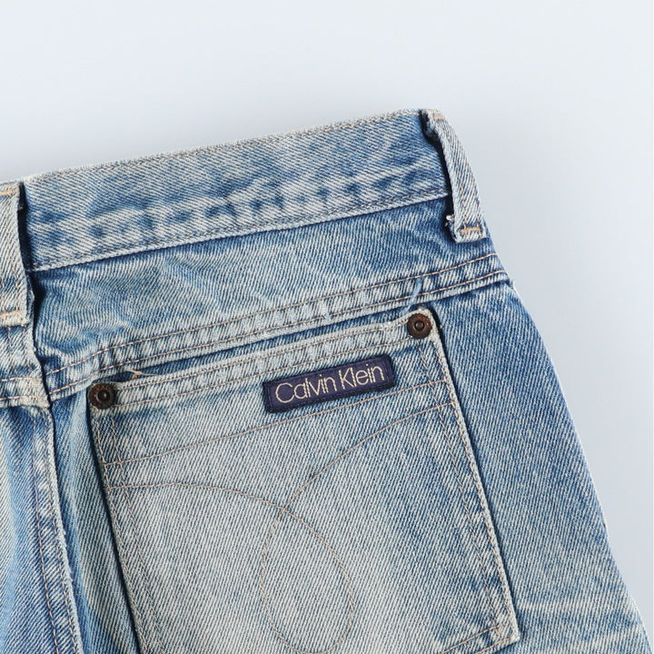 Vintage 1980'S Calvin Klein straight-leg denim pants, made in the USA, women's size L (w29). cotton blue type Vintage Second Hand
