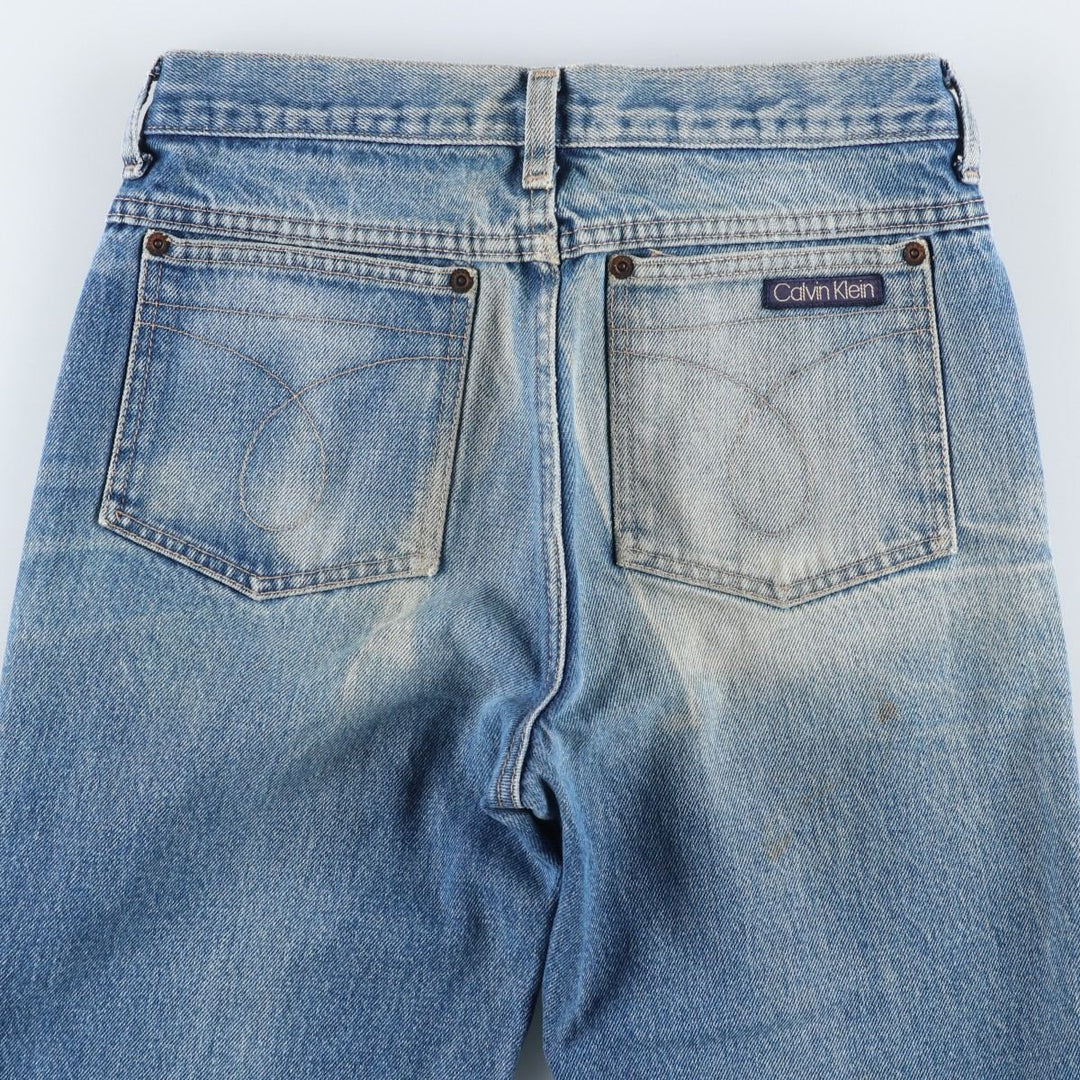 Vintage 1980'S Calvin Klein straight-leg denim pants, made in the USA, women's size L (w29). cotton blue type Vintage Second Hand
