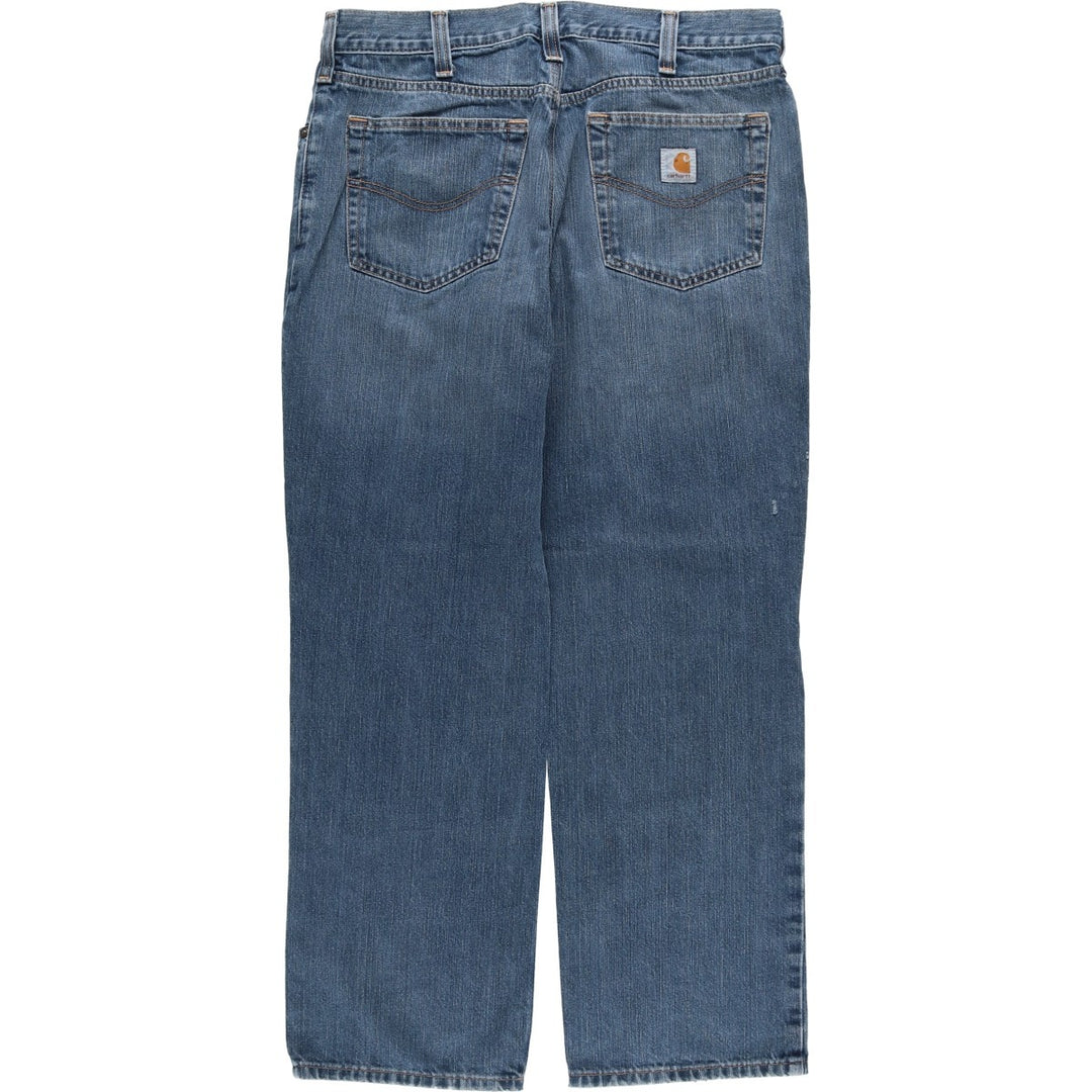Carhartt Relaxed Fit Tapered Denim Pants for Men, W34 equivalent cotton blue type Vintage Second Hand