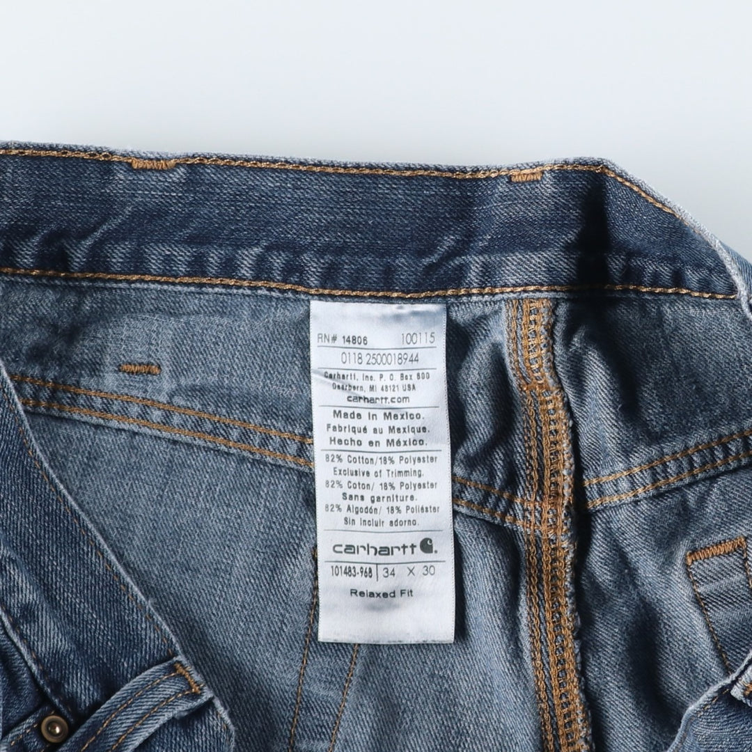 Carhartt Relaxed Fit Tapered Denim Pants for Men, W34 equivalent cotton blue type Vintage Second Hand