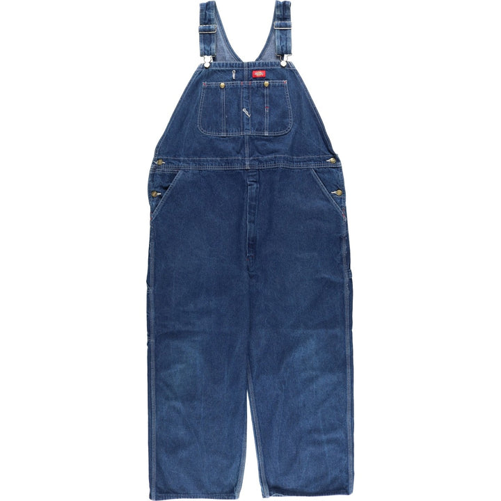 Dickies denim overalls, men's size W44 (approx.) cotton blue type Vintage Second Hand