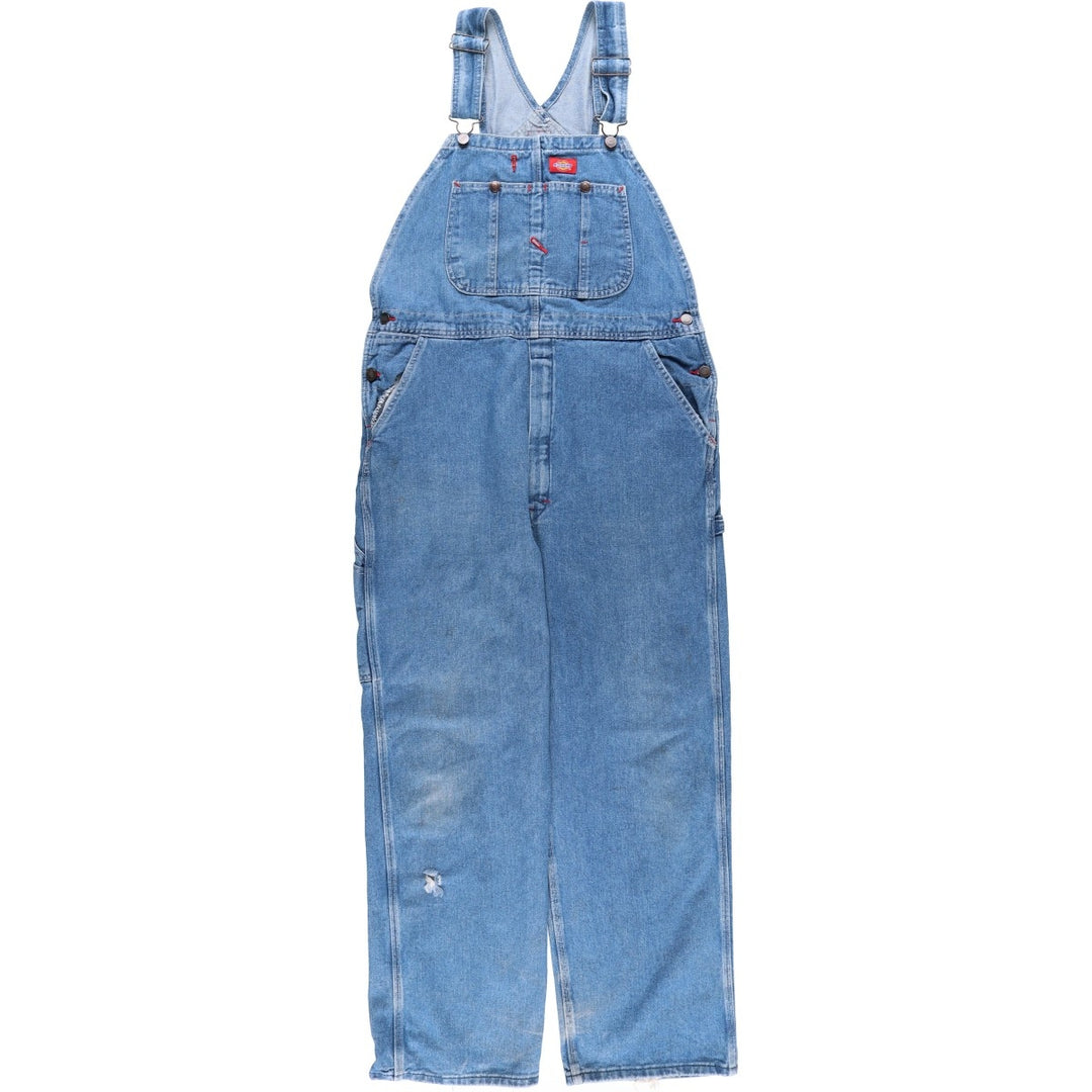 Dickies denim overalls for men, equivalent to W35 cotton blue type Vintage Second Hand