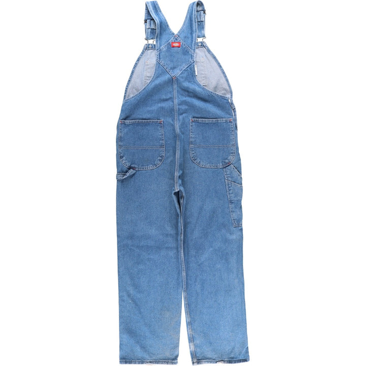 Dickies denim overalls for men, equivalent to W35 cotton blue type Vintage Second Hand