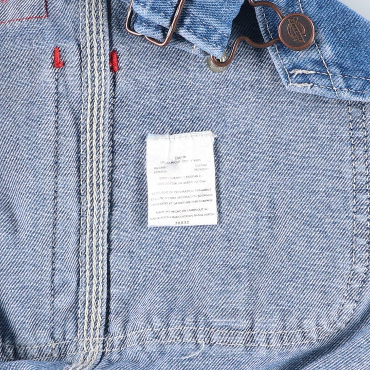 Dickies denim overalls for men, equivalent to W39 cotton blue type Vintage Second Hand