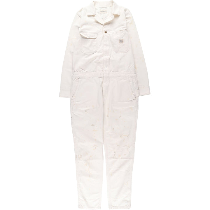 2000'S Ralph Lauren DENIM AND SUPPLY herringbone long-sleeved jumpsuit, men's size M cotton white type Vintage Second Hand